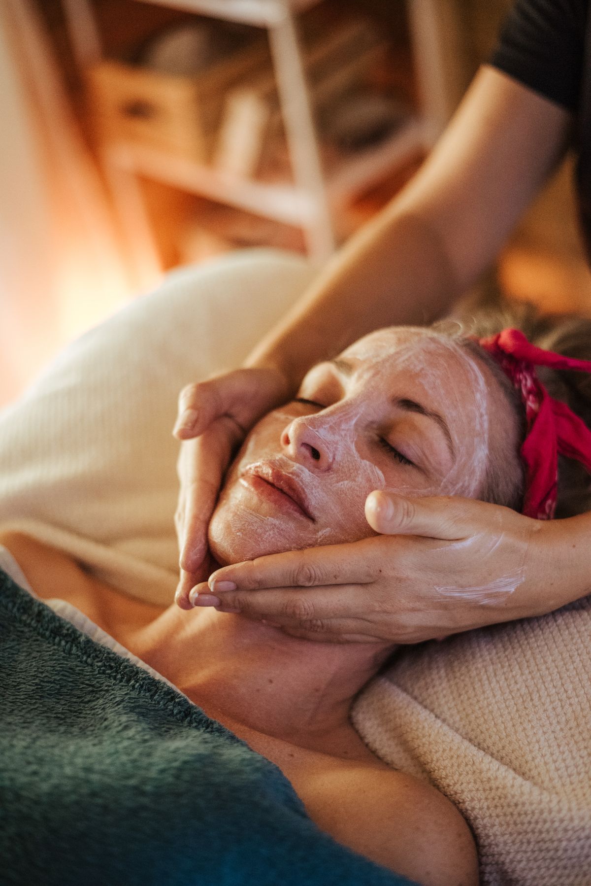 Relaxing facial spa treatment